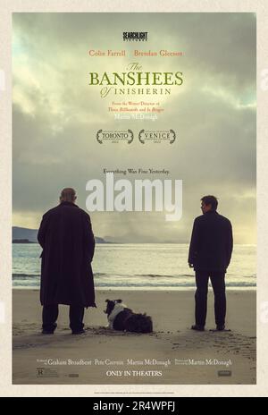 Les Banshees de Inishenin année : 2022 Irlande Royaume-Uni Etats-Unis Directeur : Martin McDonagh Brendan Gleeson, Colin Farrell affiche américaine Banque D'Images