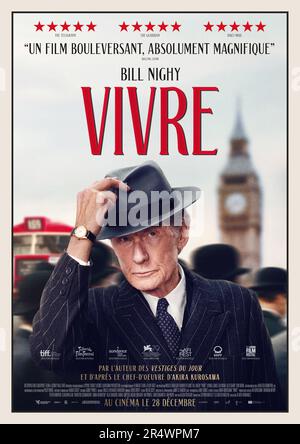 Année de vie : 2022 Royaume-Uni Japon Suède Directeur : Oliver Hermanus Bill Nighy affiche française Banque D'Images