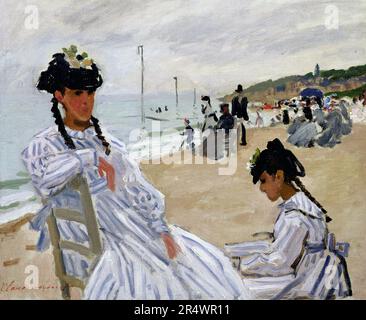 Claude Monet Ecole française sur la plage à Trouville 1870 huile sur toile (38 x 46 cm) Paris, Musée Marmottan Monet Banque D'Images