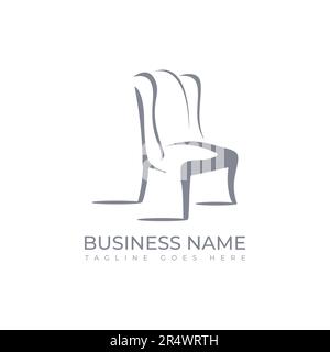 Logo de la société de chaise de meubles. Chaise de meubles icône logo design inspiration modèle vectoriel. logo de mobilier, décoration d'ameublement de maison. Illustration de Vecteur
