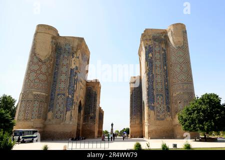 Vue sur le mausolée de Jahongir, Ouzbékistan Banque D'Images