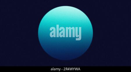 Bleu blanc dégradé de couleur sphère lune monter sur fond noir lisse grain texture abstraite design Banque D'Images