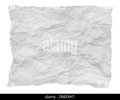Texture de papier déchiré sur fond blanc. Morceau de papier blanc Banque D'Images