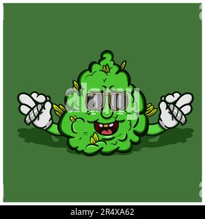 Mascotte de craon de Weed avec fumer. Clip vectoriel Art Vecteur et illustration Illustration de Vecteur
