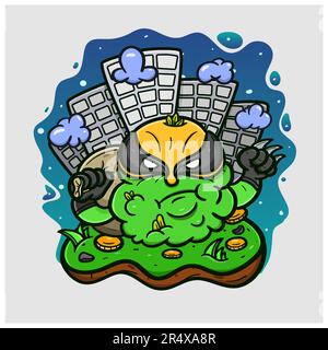 Caricature de Weed Bud avec Claw Hero. Vecteur et illustration Illustration de Vecteur