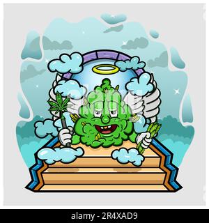 Caricature mascotte de Fairy Weed Bud dans le ciel. Vecteur et illustration Illustration de Vecteur