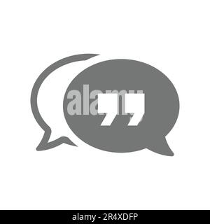 Icône de bulle de message et de vecteur entre guillemets. Bulle de chat et symbole de devis. Illustration de Vecteur