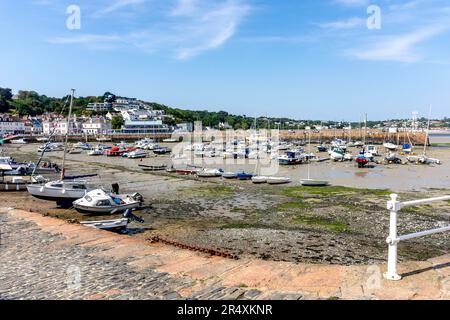 Port de St Aubin, St Aubin, paroisse de St Brelade, Jersey, îles Anglo-Normandes Banque D'Images