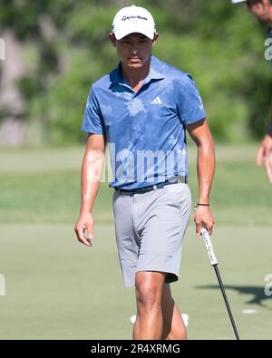 Dublin, Ohio, États-Unis. 30th mai 2023. Collin Morikawa (États-Unis) sur le green au Memorial Tournament à Dublin, Ohio. Brent Clark/Cal Sport Media/Alamy Live News Banque D'Images