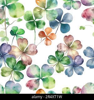 Fond aquarelle du trèfle. Motif sans couture. Illustration vectorielle Illustration de Vecteur
