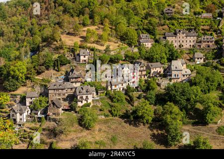 Village UNESCO de Conques-en-Rouergue en Aveyron, France Banque D'Images