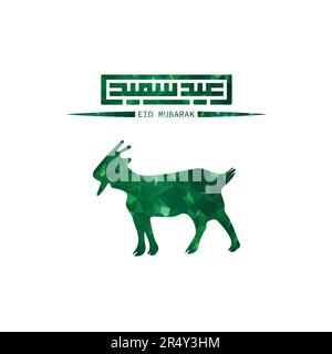 EID syedian mubarak Goat logo Template. Concept de logotype animal créatif. Illustration vectorielle. Illustration de Vecteur