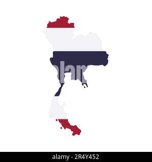 Carte et drapeau de la Thaïlande sur fond gris. Illustration vectorielle. Illustration de Vecteur