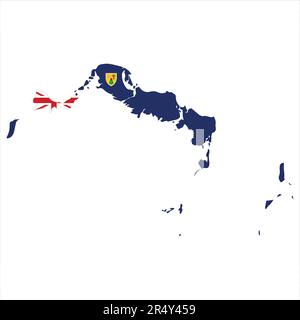 Turks et Caicos est un archipel de 40 îles de corail de basse altitude dans l'océan Atlantique, un territoire britannique d'outre-mer au sud-est du Bahamas Vector i Illustration de Vecteur