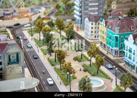 Parc urbain miniature et scène de rue Banque D'Images