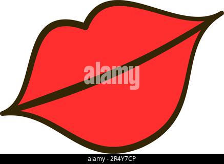 Lèvres rouges. Icône de dessin animé. Illustration vectorielle Illustration de Vecteur