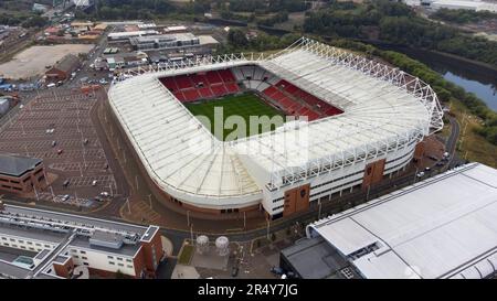 Vue aérienne du stade de lumière, stade de l'AFC Sunderland Banque D'Images