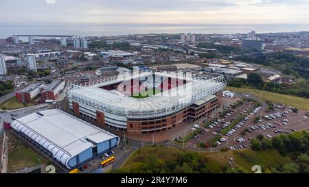 Vue aérienne du stade de lumière, stade de l'AFC Sunderland Banque D'Images