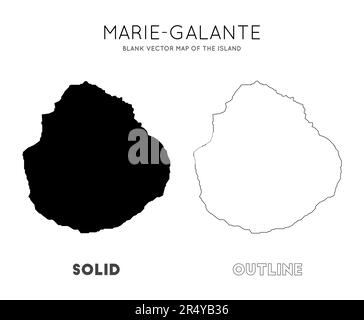 Carte Marie-Galante. Carte vectorielle vierge de l'île. Borders of Marie-Galante pour votre infographie. Illustration vectorielle. Illustration de Vecteur