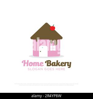 Home Bakery café logo design Vector, Sweet cake Vector illustration la meilleure pour votre identité marque symbole, signe, logo ou les autres Illustration de Vecteur