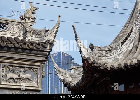 Le traditionnel Yuyuan Garde de Shanghai, établi au 16th siècle pendant la dynastie Ming Banque D'Images