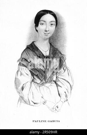 Pauline Viardot-Garcia (1821-1910) mezzo-soprano française âgée de 20 ans. Gravure en acier, vers 1840 après Robert-Schumann-Haus Zwickau. Banque D'Images