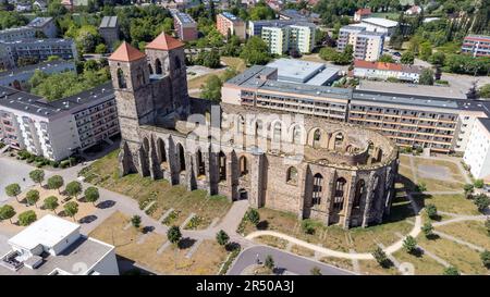 Vue depuis le sommet de la cathédrale St. Nikola dans zerbst saxe-anhalt, allemagne Banque D'Images