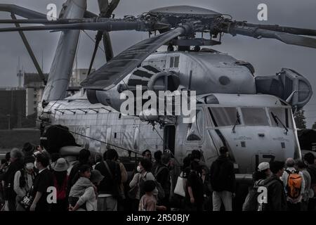Hélicoptère CH-53 Super Stallion exposé au Yokota Air base Friendship Festival Daytime Japan Banque D'Images