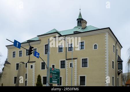 Slupsk Pologne avril 2023 Weir du Château Mill. Vieille ville attraction touristique destination de voyage. Moulin de château avec le château de ducs pomériens. musée de la pommeria moyenne. Banque D'Images