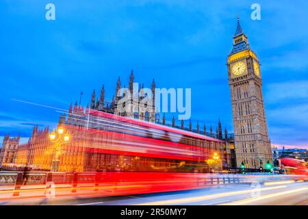 Londres, Royaume-Uni. Le Big Ben et le Palais de Westminster. Banque D'Images