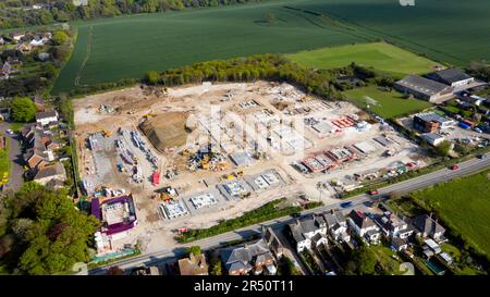 Vue aérienne de Wellington Paddocks, un nouveau bâtiment sur le chemin Dover, Walmer, Deal, Kent Banque D'Images