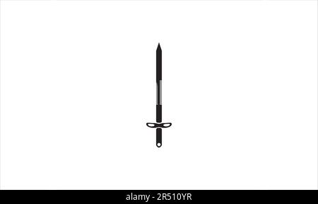 Épée noire isolée sur blanc Illustration de Vecteur