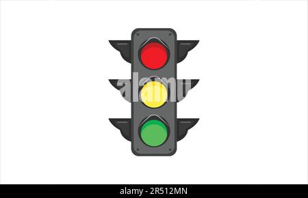 feu de circulation sur fond blanc Illustration de Vecteur