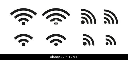 Le Wi-Fi, également appelé Wireless Fidelity, fait référence à une technologie de mise en réseau sans fil qui permet aux périphériques de se connecter à Internet ou de communiquer avec Illustration de Vecteur