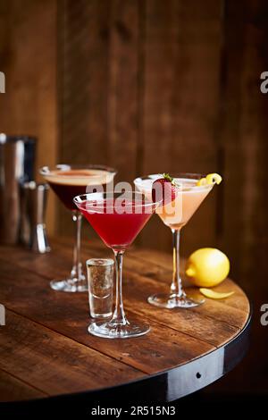 Trois variations de Martini Banque D'Images