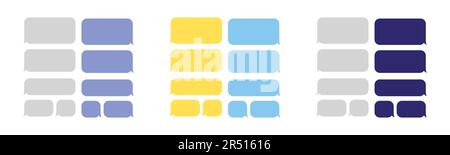 Explorez une collection captivante d'illustrations vectorielles avec des icônes de message, symbolisant la communication, la connexion et l'interaction, parfait. Illustration de Vecteur