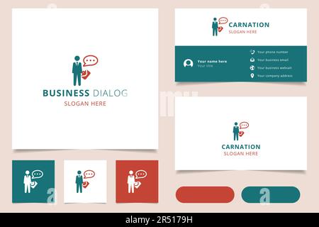 Logo Business Dialog avec texte modifiable. Modèle de livre de marque et de carte de visite. Illustration de Vecteur