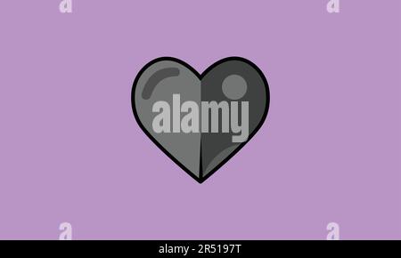 Vecteur de coeur de couleur grise isolé Illustration de Vecteur