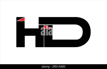 HD DH H D Design initial lettre Vector logo Illustration de Vecteur
