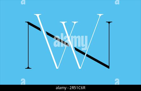 NW WN N W Design de logo original Letter Vector Illustration de Vecteur