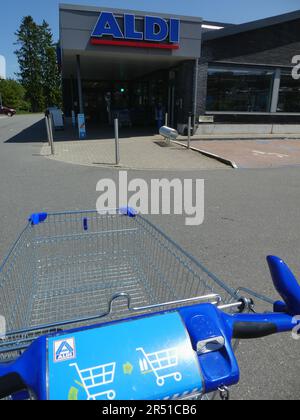 St. Vith, Belgique. 28th mai 2023. Logo, lettrage d'ALDI North sur un magasin crédit: Horst Galuschka/dpa/Alay Live News Banque D'Images