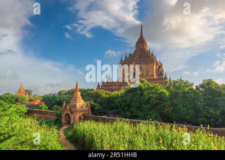 Bagan, Myanmar au temple de Sulamani le matin. Banque D'Images