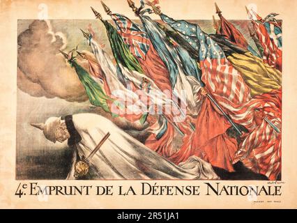 Propagande française de la première Guerre mondiale (Lapina, 1918). Affiche française - 'l'Emprunt de la libération', Abel Faivre Artwork Banque D'Images