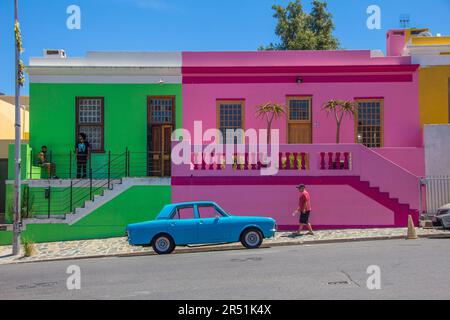 Maisons colorées de Bo-Kaap au Cap, Afrique du Sud Banque D'Images