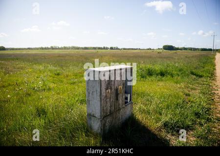 Lubiatowo, Pologne. 29th mai 2023. Vue générale de l'endroit où la construction d'une centrale nucléaire est prévue à côté du village de Slajszewo. Westinghouse Electric Company et Westinghouse Electric Pologne seront responsables de l'élaboration d'un modèle pour la construction de la première centrale nucléaire en Pologne. Crédit : SOPA Images Limited/Alamy Live News Banque D'Images