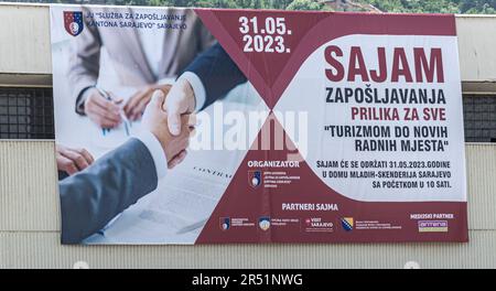 Aujourd'hui, le salon de l'emploi organisé par SZKS se tient au Centre de la jeunesse de Sarajevo Banque D'Images