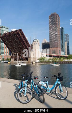 États-Unis, Illinois, Chicago, pont Lake Shore Drive. Banque D'Images