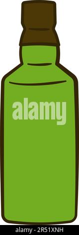 Bouteille verte. St. Patrick. St. Patrick. Icône de dessin animé plat. Illustration vectorielle Illustration de Vecteur