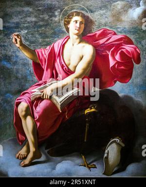 Saint John l'évangéliste sur Patmos, fin 1610 - début 1620 par Antiveduto Grammatica (Roma, 1569 - 1626) - huile sur toile Banque D'Images