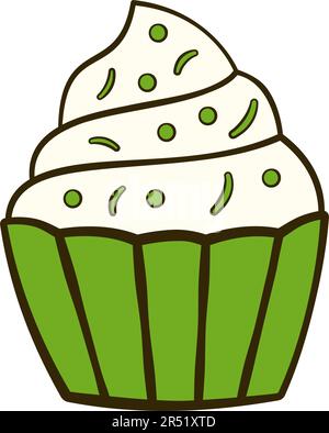 Gâteau vert. St. Patrick. Icône de dessin animé plat. Illustration vectorielle Illustration de Vecteur